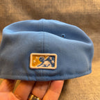 New Era Myrtle Beach Pelicans 59FIFTY Fitted Hat Size 7 1/8 Light Blue MiLB