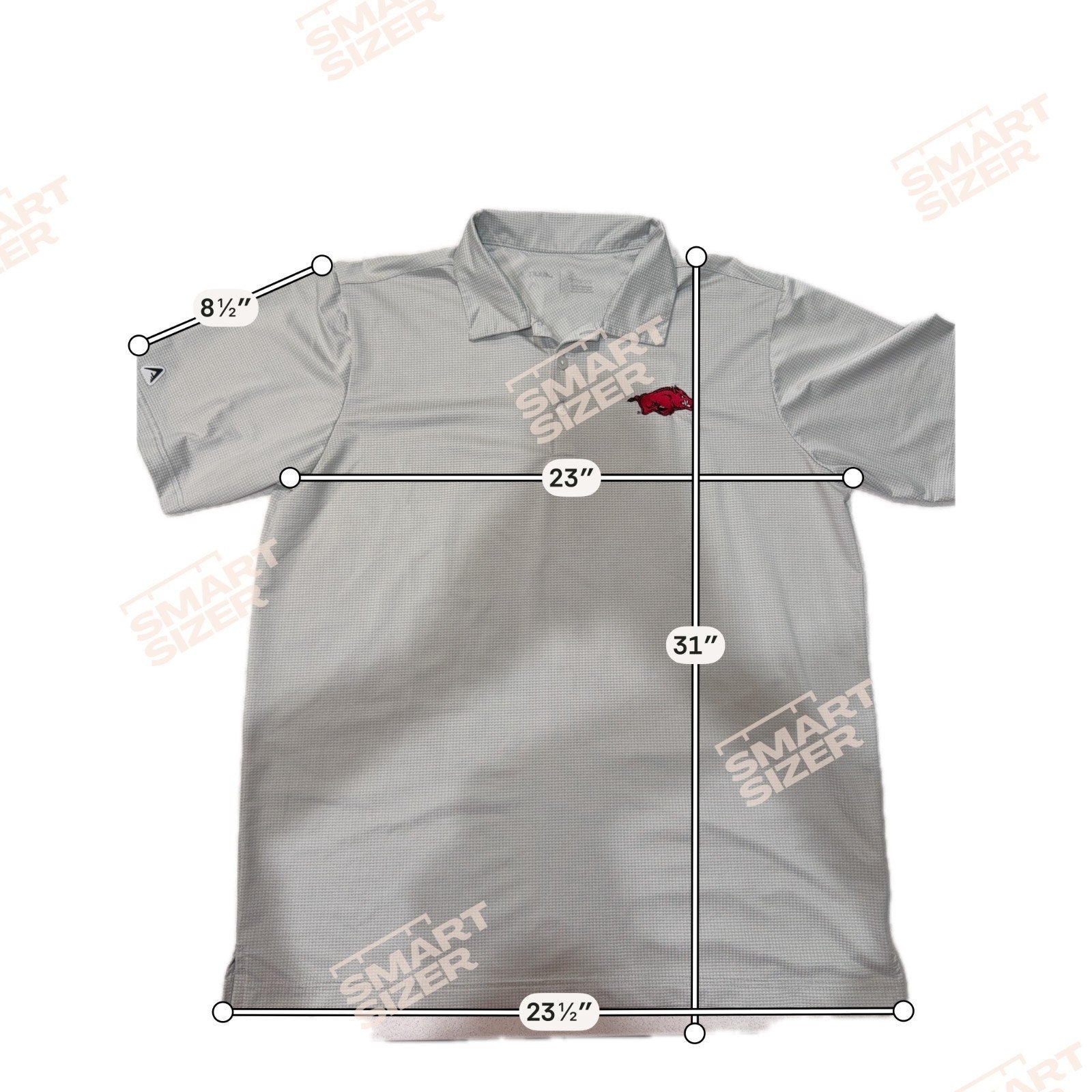 Arkansas Razorbacks Antigua Polo Shirt Mens L Gray Golf Performance NCAA Hogs