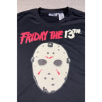 Friday the 13th Jason Voorhees Hockey Jersey Shirt Mens L Black Red Horror