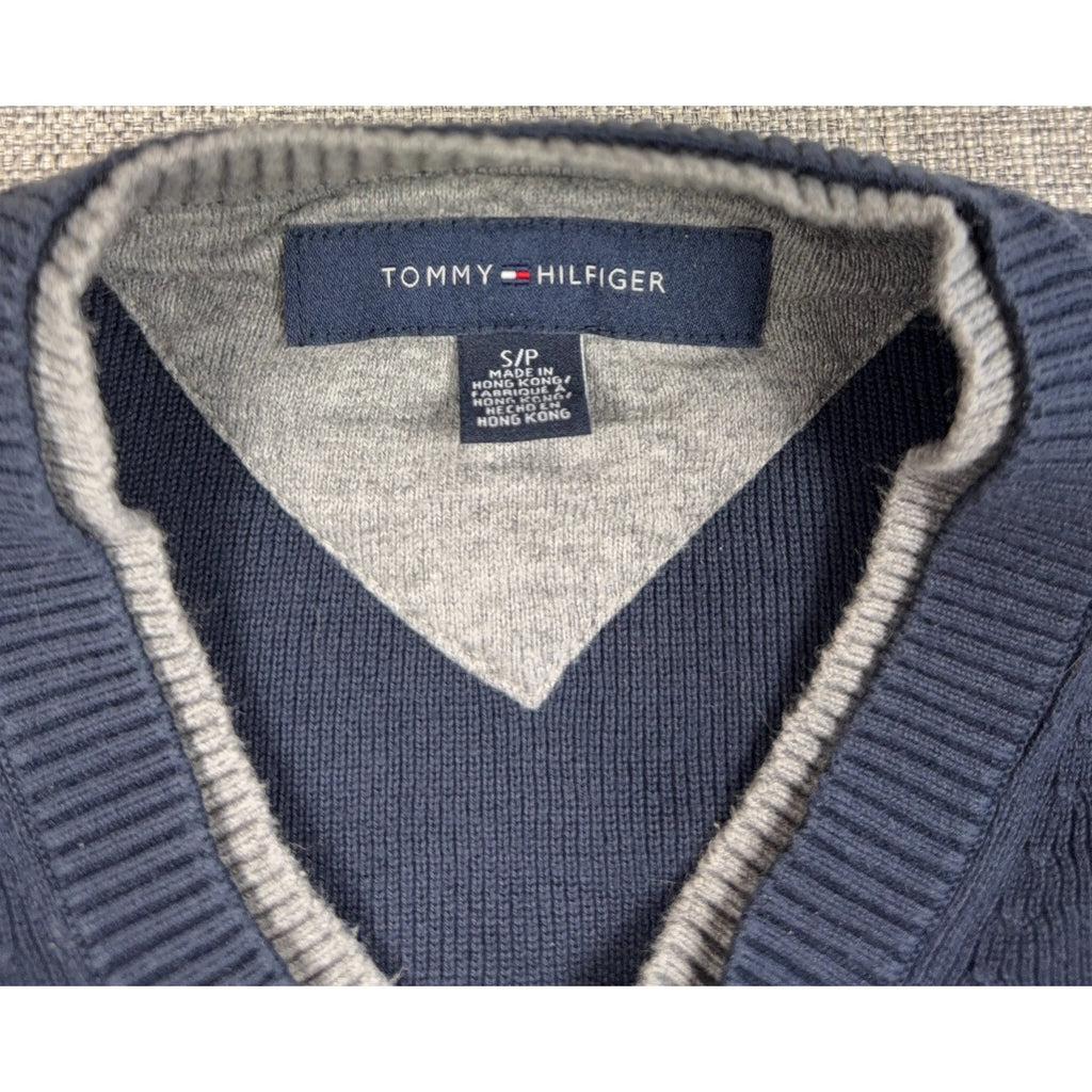 Tommy Hilfiger Auburn Tigers Sweater Mens S Navy V Neck Cotton NCAA