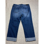Liverpool Charlie Crop Jeans Women 16W Blue Cuffed Stretch Mid Rise Plus