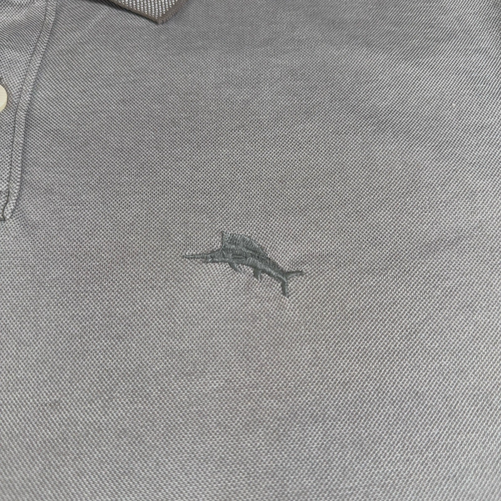 Tommy Bahama Polo Shirt Mens M Gray Marlin Logo 100% Cotton Golf Casual