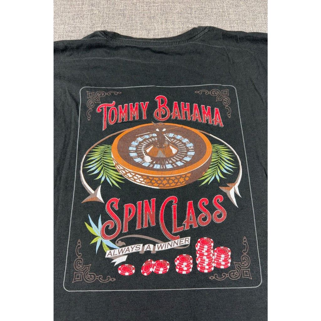 Tommy Bahama Spin Class Roulette T Shirt Mens M Black Casino Graphic Tee