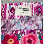 Savanna Jane Top Womens 2X Pink Embroidered Boho Tunic Blouse Plus Size