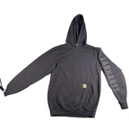 Carhartt Rain Defender Hoodie Mens S Loose Fit Black Logo Sleeve Pullover