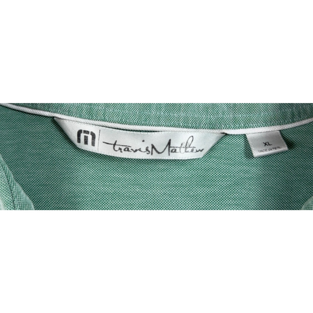 TravisMathew Polo Shirt Mens XL Green Heather Golf Short Sleeve Casual