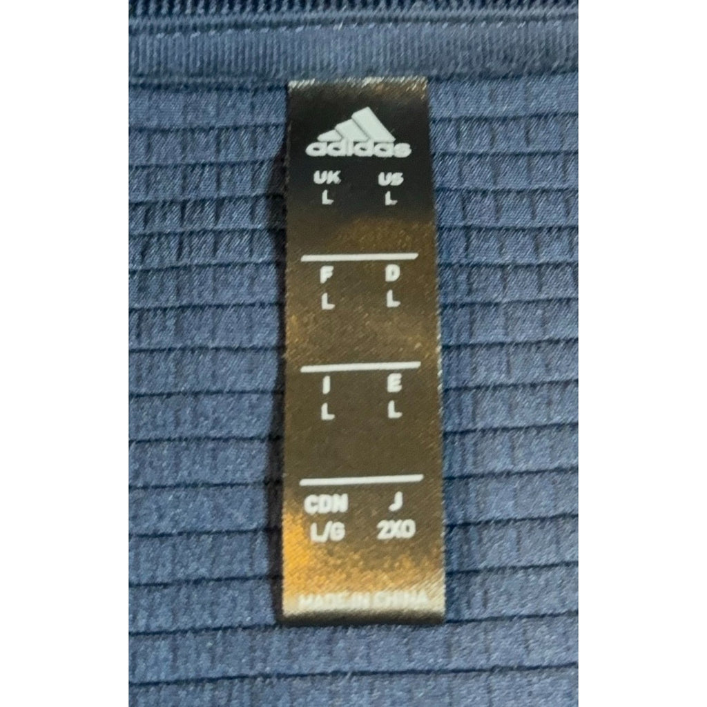 adidas USA Volleyball Crewneck Sweatshirt Mens Large Blue Textured Stripe Sleeve