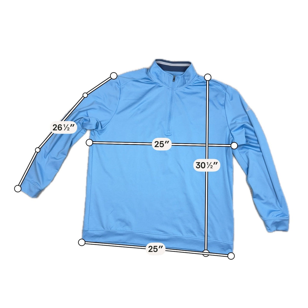 Adidas Performance Quarter Zip Pullover Mens 2XL Blue Golf Athletic