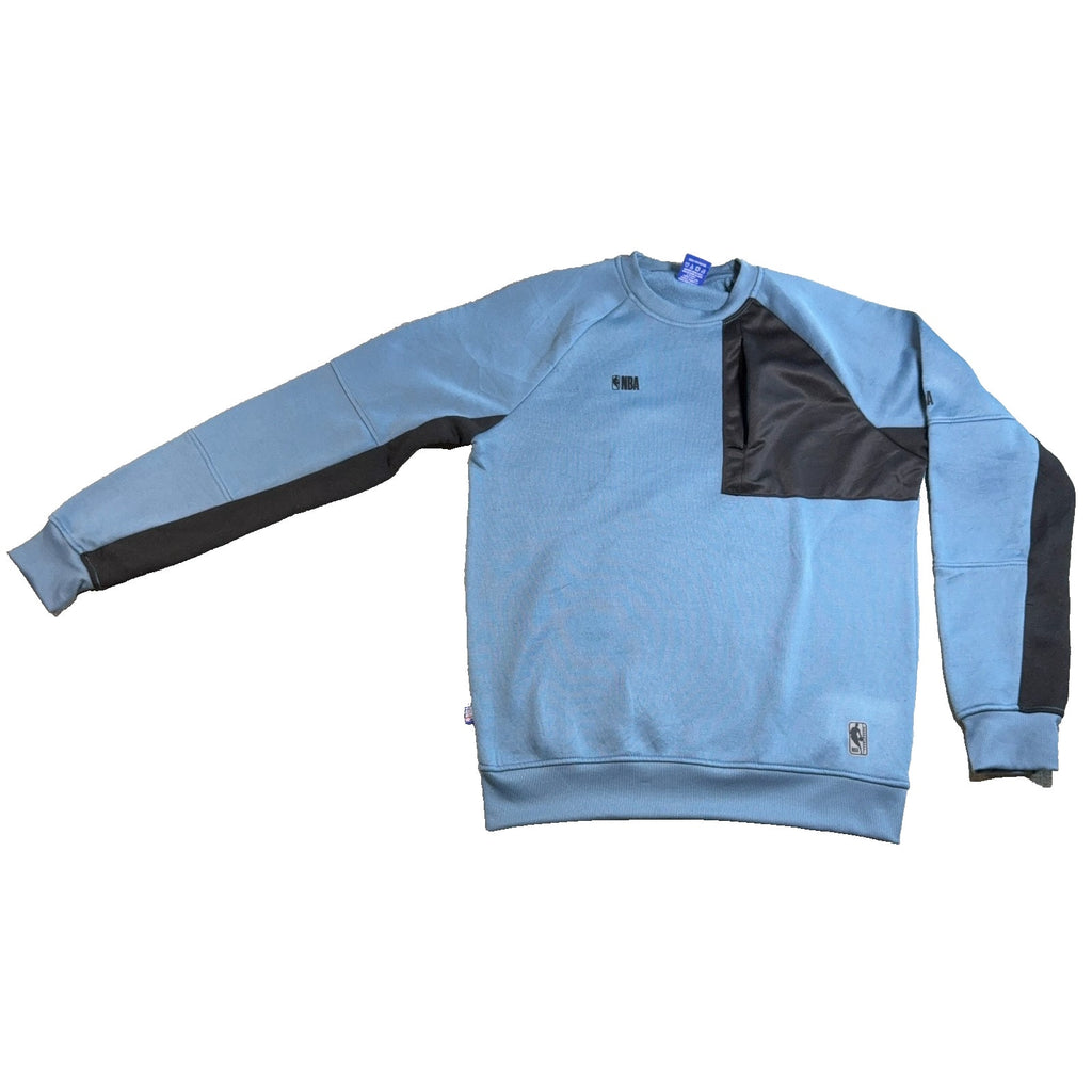 NBA Sweatshirt Men Small Blue Black Colorblock Utility Pocket Crewneck Fleece