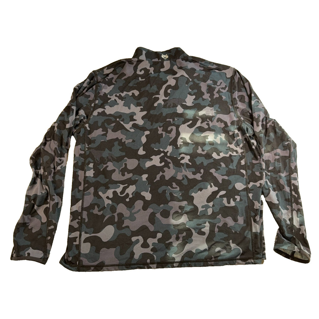 Greyson Quarter Zip Pullover Men Large Blue Gray Camo Golf Performance Stretch