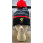 Liverpool FC Warrior Pom Beanie Hat 2012-15 LFC Soccer Black Red Gray OS
