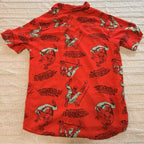 Marvel Spider Man Button Up Shirt Kids Large Red Graphic Short Sleeve Comic