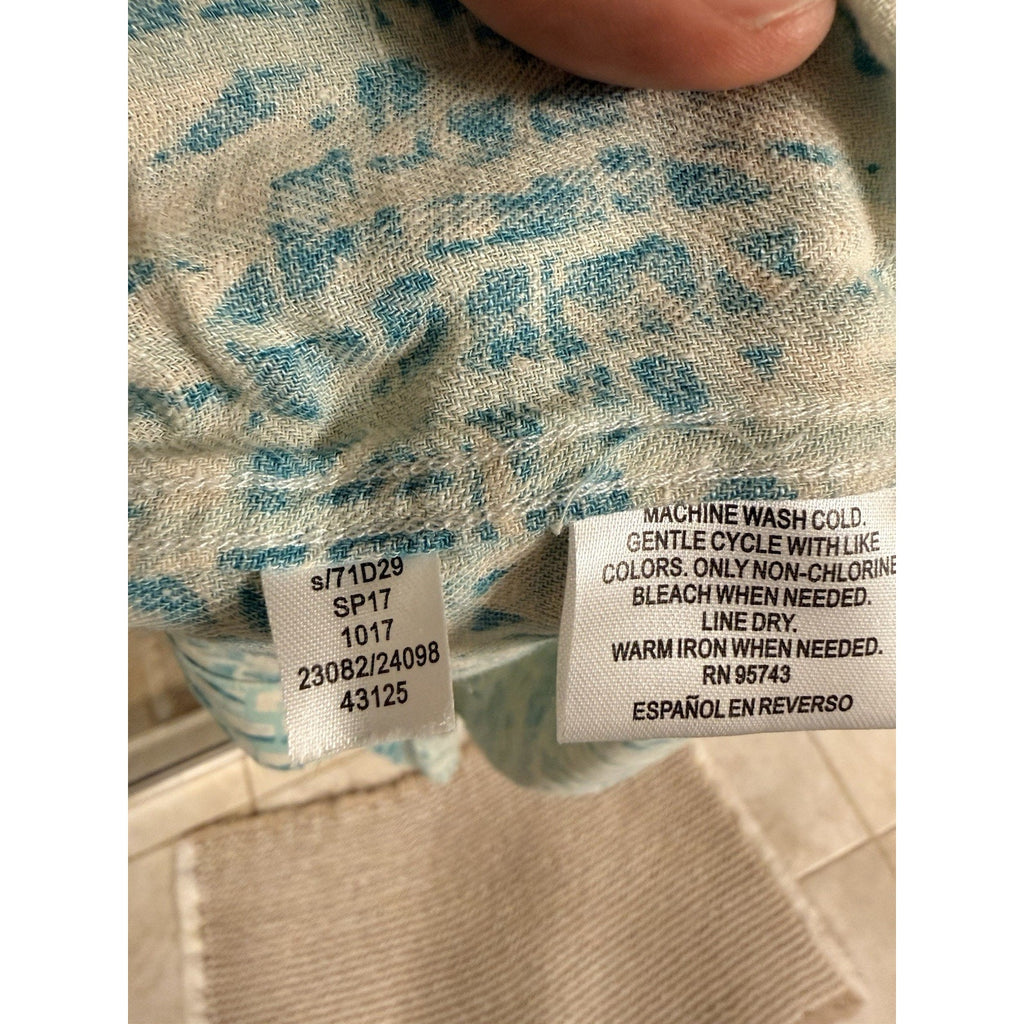 Tasso Elba Island Silk Linen Hawaiian Camp Shirt Men’s XXL Blue Tropical Resort