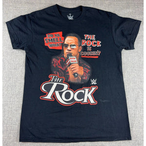 WWE The Rock T Shirt Mens M Do Ya Smell What Rock Is Cookin Black 2024