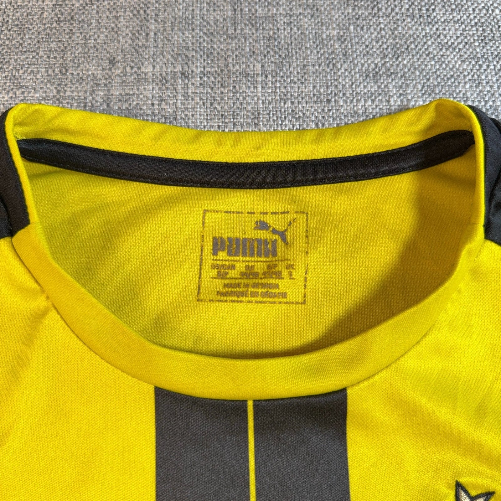 Borussia Dortmund 2016-17 Home Jersey Puma BVB Evonik Men L Yellow Flaws