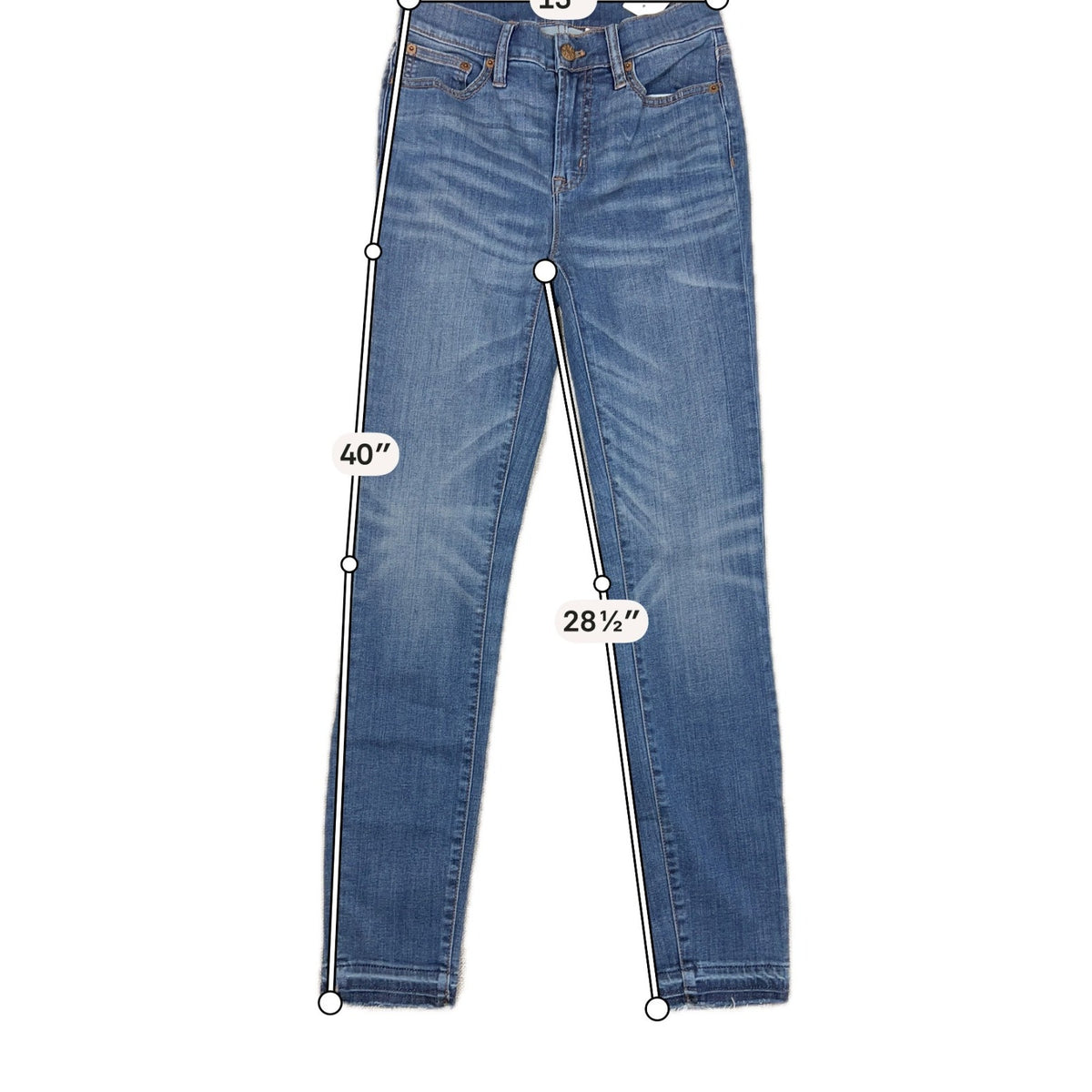 J.Crew Women's Size 26 Dark Wash Slim Jeans Raw Frayed Hem 28.5 Inseam
