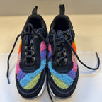Kurt Geiger London Rainbow Faux Fur Platform Sneakers Womens EU 36 US 5.5 Black