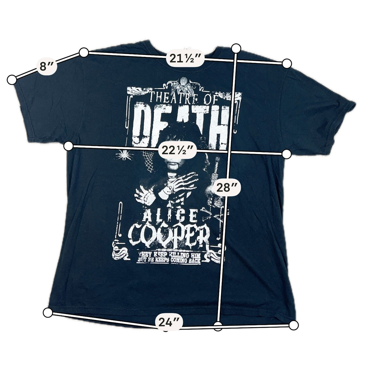Alice Cooper Theatre of Death 2009 Tour Shirt Men's XL Black Double Sided