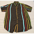 2 Men’s Button Up Shirts Medium Striped Short Sleeve Summer Vacation Bundle