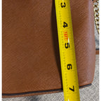 Michael Kors Cindy LG Dome Crossbody Bag Brown Saffiano Leather 35S6GCPC3L