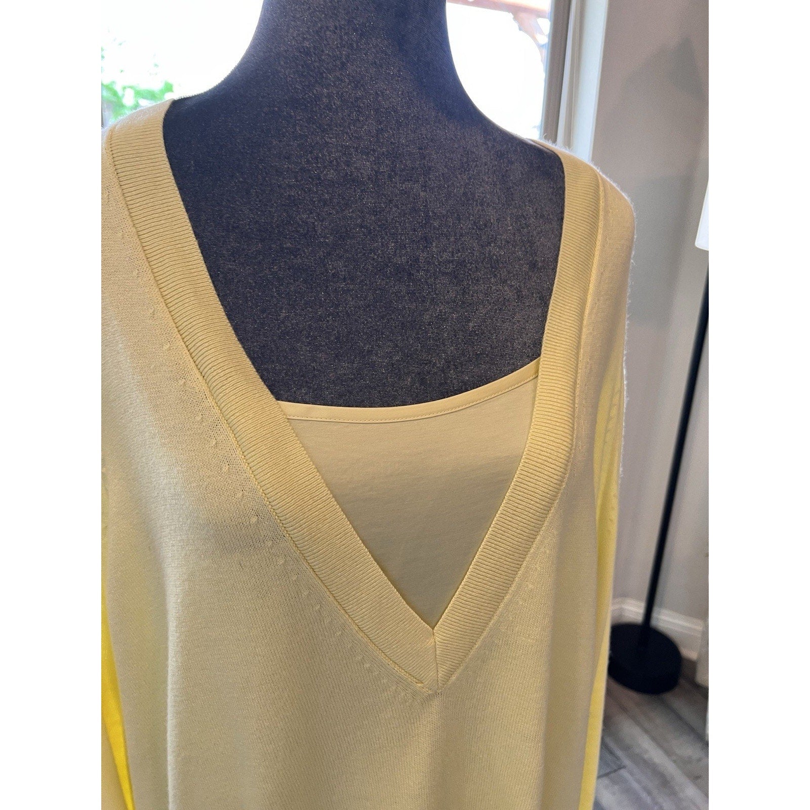 J Jill Womens 2X Lightweight Tunic Sweater V Neck Long Sleeve Soft Knit Relaxed