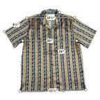 Urban Outfitters Shirt Mens M Floral Stripe Satin Camp Collar Short Sleeve