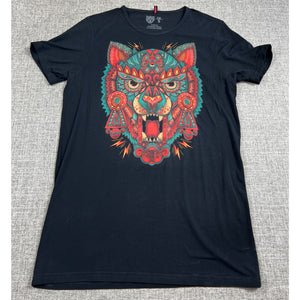 Ay Guey Jaguar Graphic T Shirt Mens S Black Mexican Art Stretch Tee