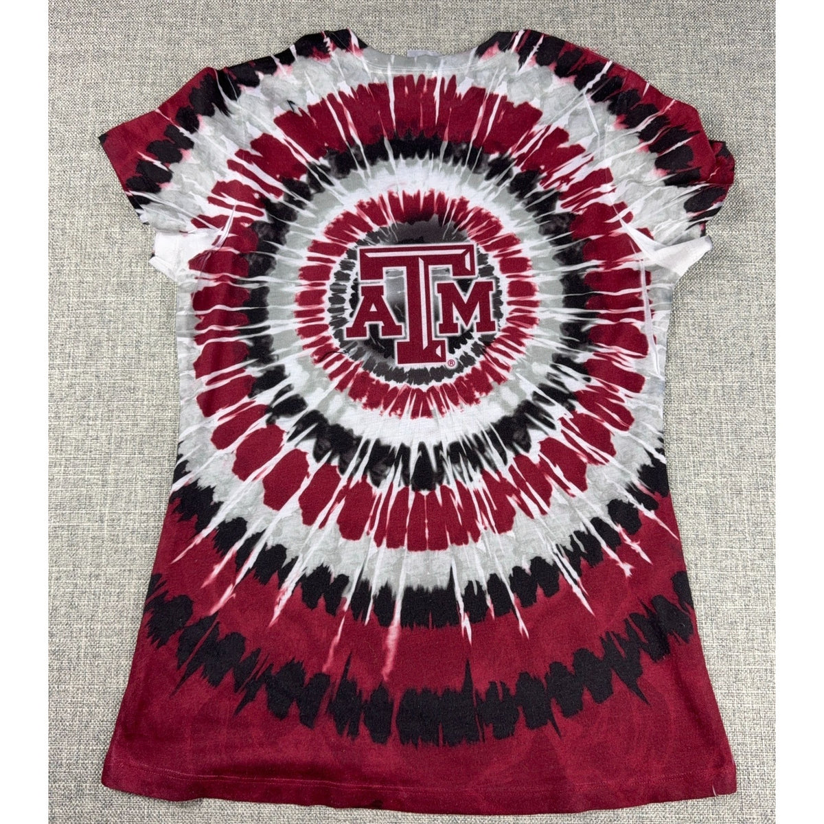 Texas A&M Aggies Tie Dye T Shirt Womens M Maroon Black White NCAA College Tee