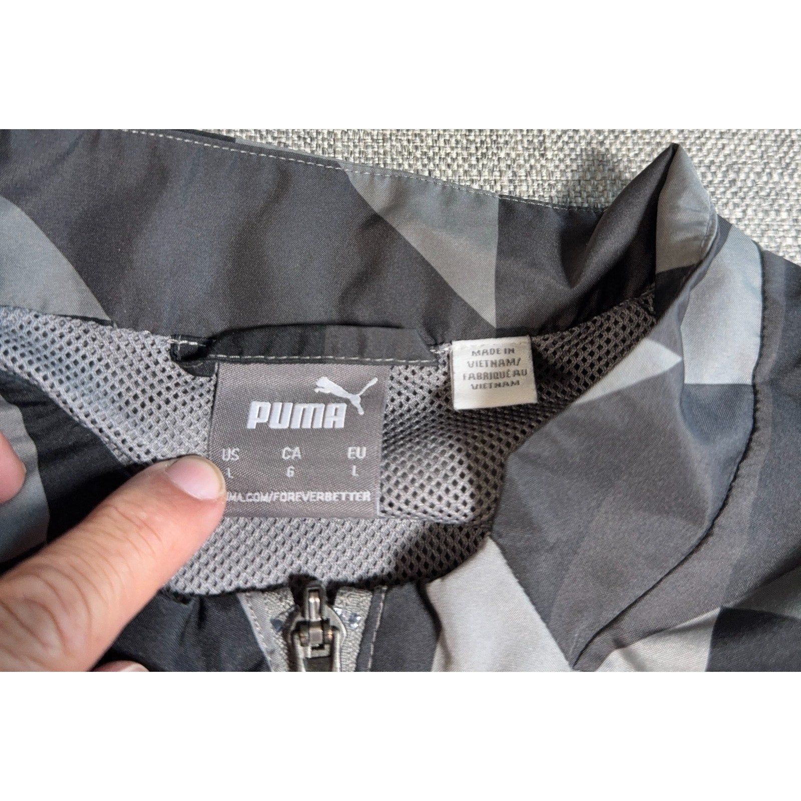 Puma Manchester City Jacket Mens L 2022/23 Pre Match Gray Geometric 769468-15