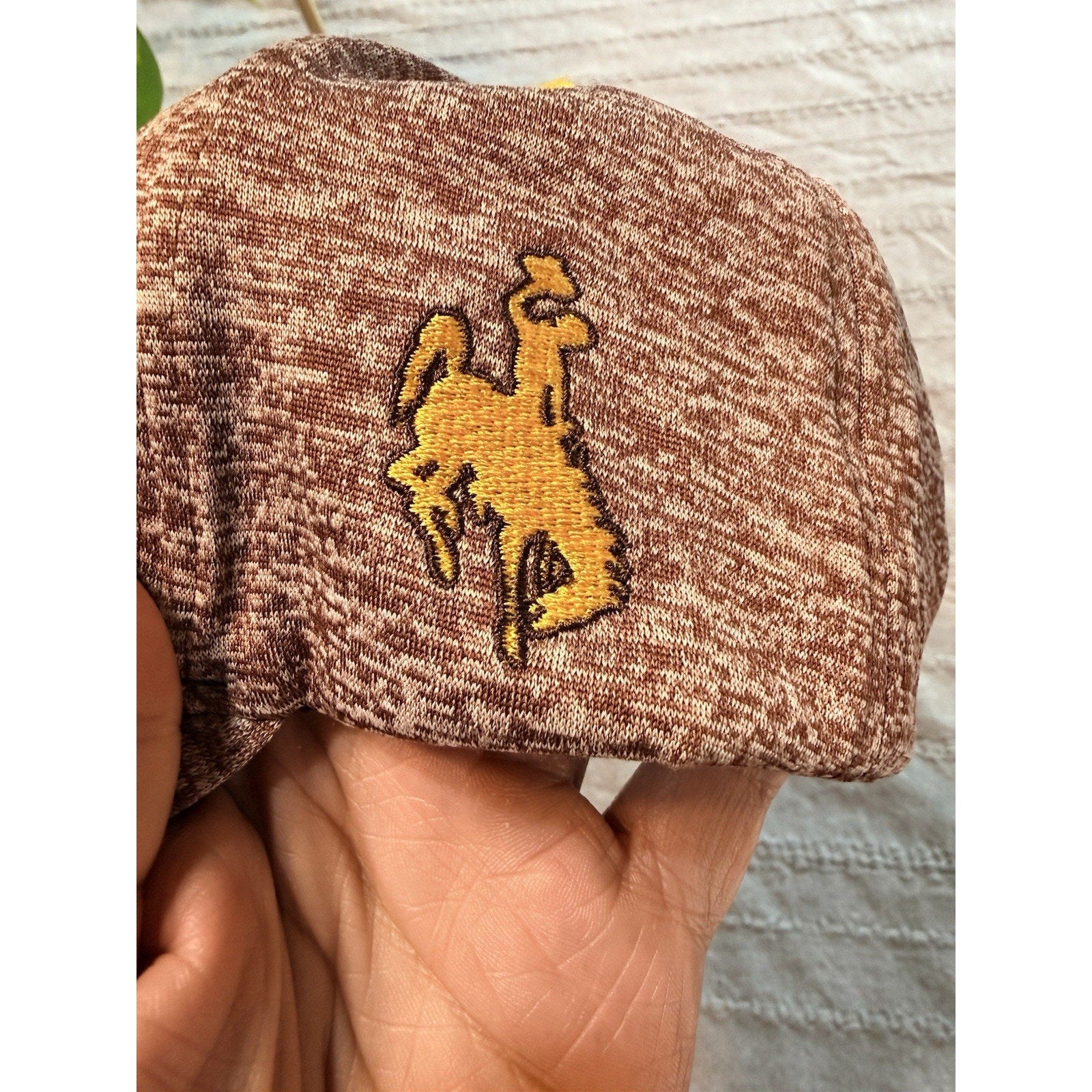 Wyoming Cowboys Go Pokes Stretch Fit Brown Heather Melange NCAA Cap Melonwear