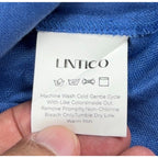 LINTICO 100% Linen Blue Button Front Blouse NWT Women’s 3/4 Sleeve