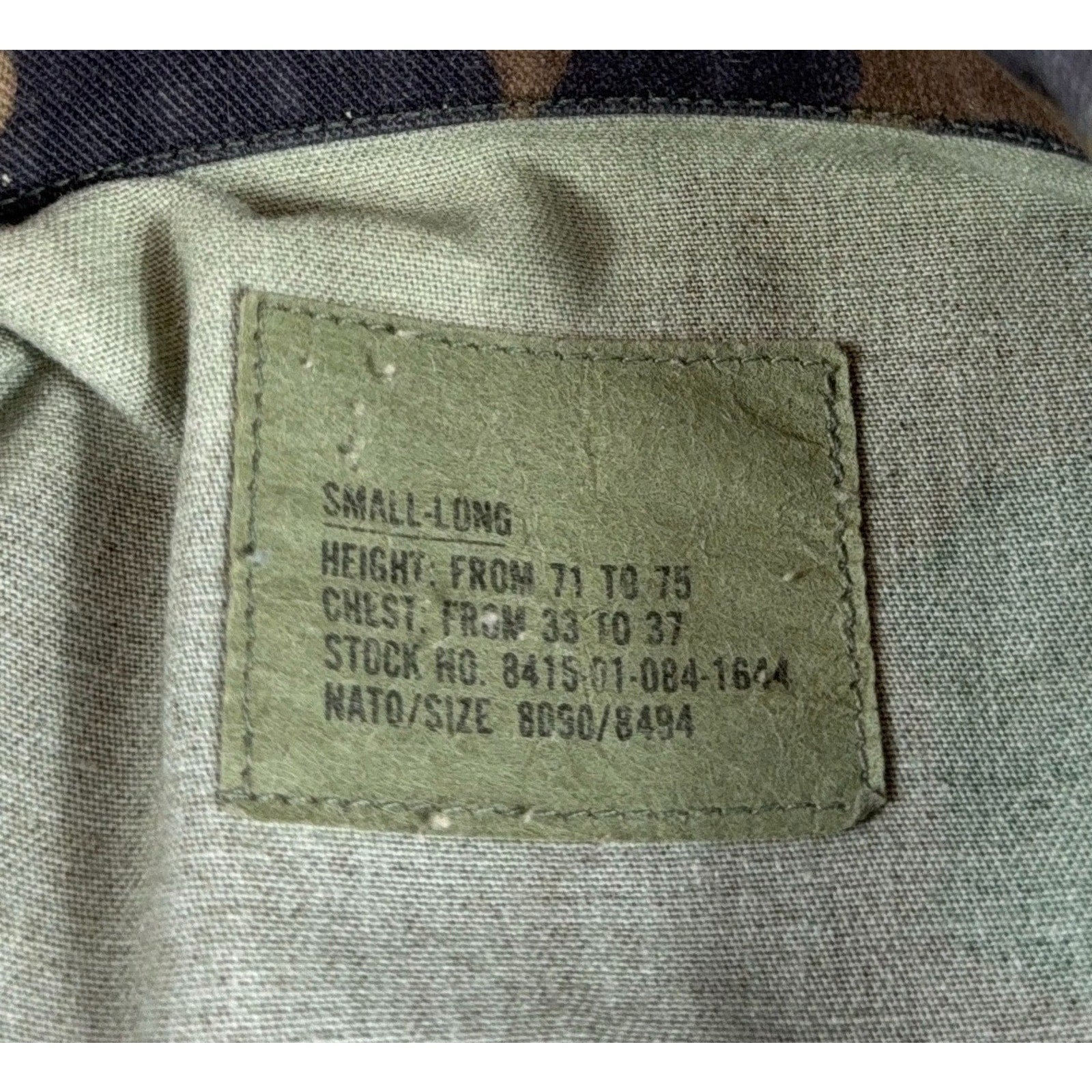 1993 USGI M81 Woodland Camo BDU Combat Coat Small Long 8415-01-084-1644 USA