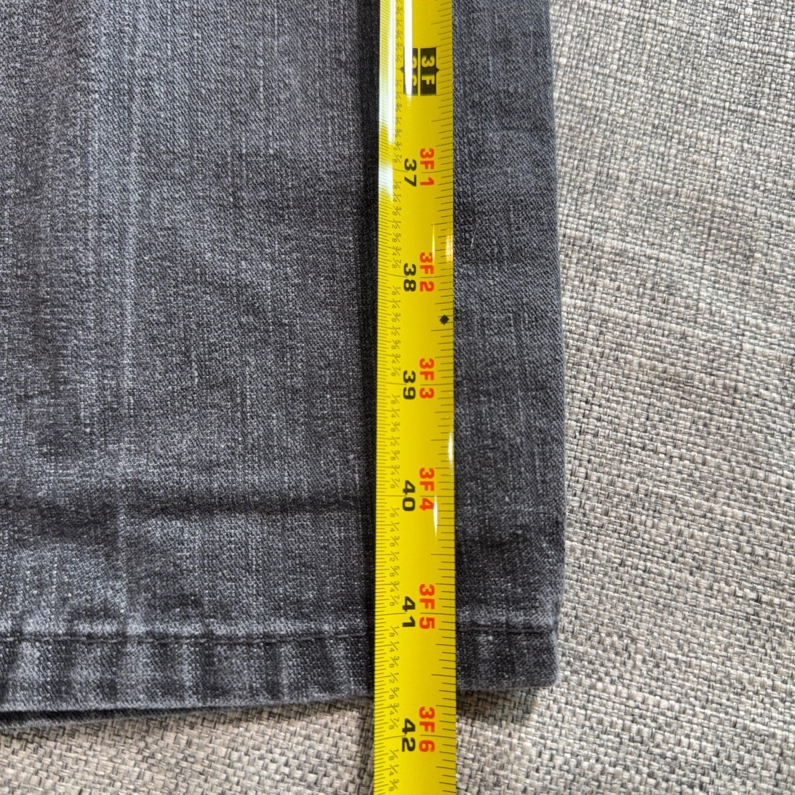 Chams Mens Jeans 36 Gray Black Y2K Embroidered Pocket Straight Leg Denim