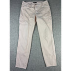 WHBM Skimmer Pants Womens 8 Blush Pink Cargo Skinny Ankle Zip Utility