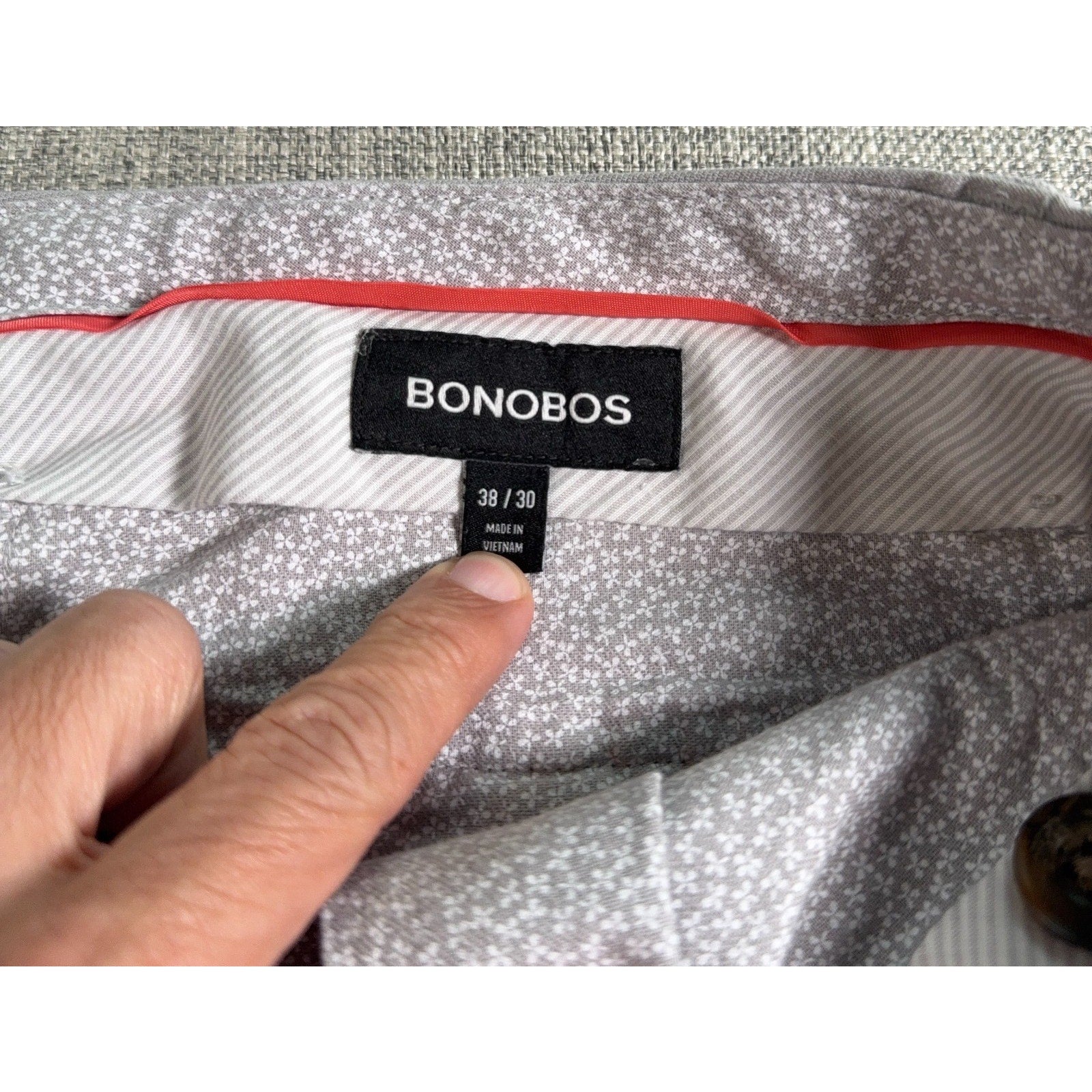Bonobos Pants Mens 38x30 Gray Slim Taper Dress Chinos Business Casual