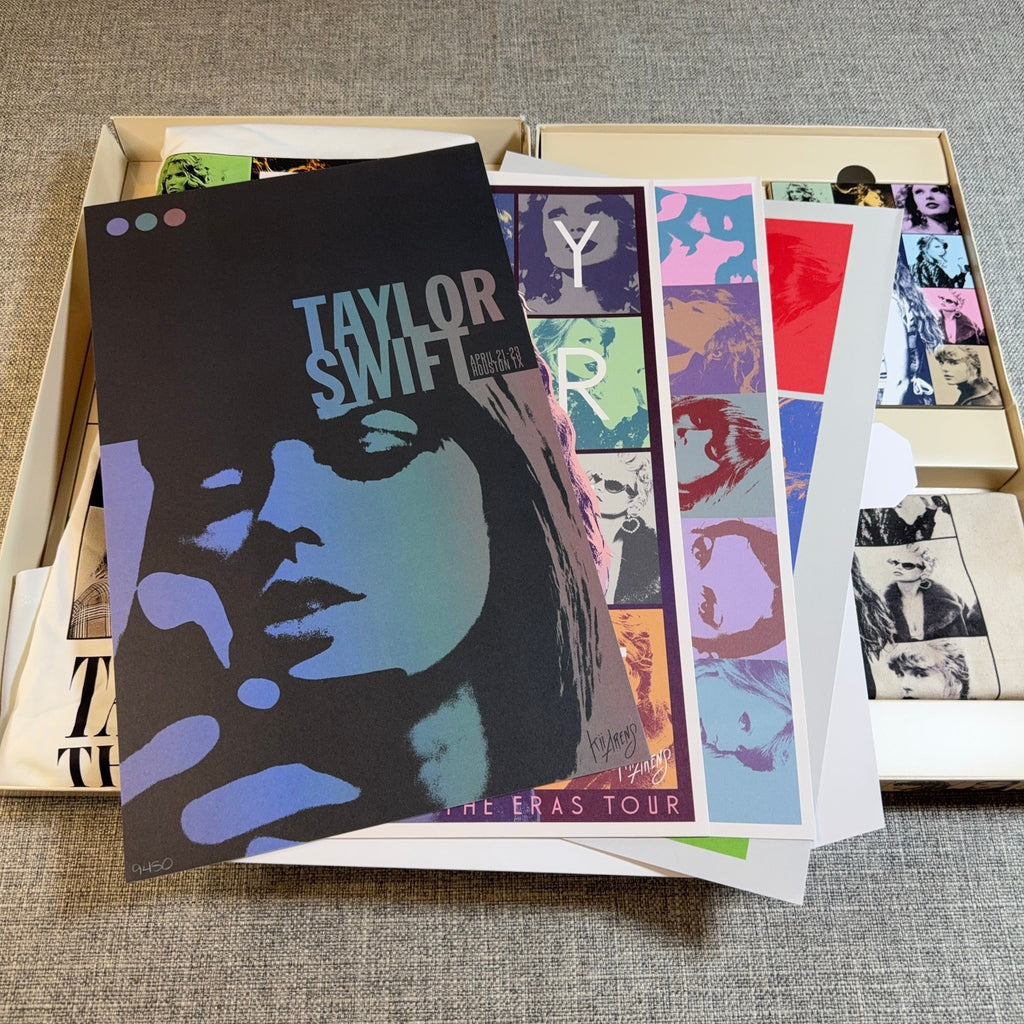 Taylor Swift Eras Tour 2023 VIP Merch Box Houston Poster Tote Pin Complete Lot