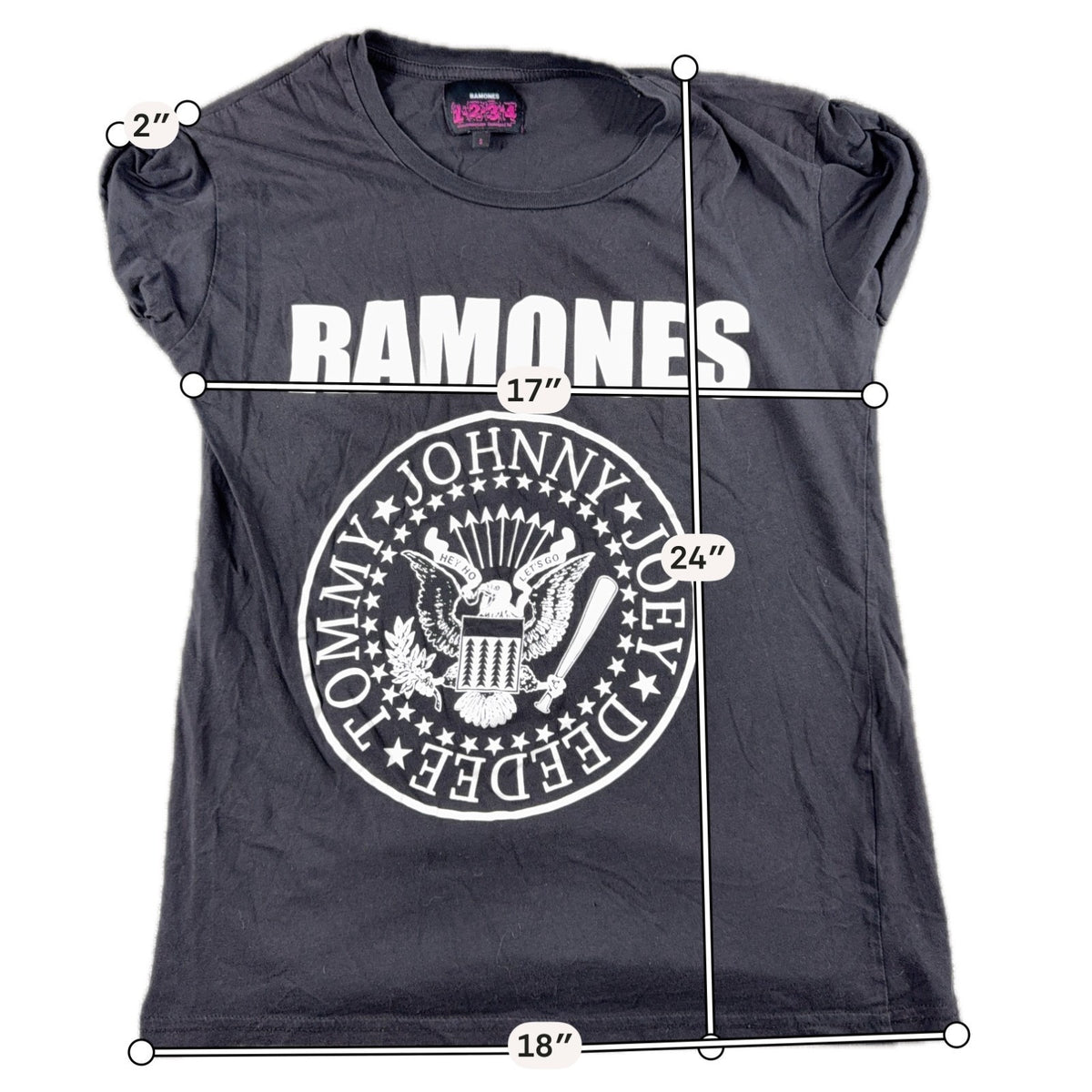 Ramones Womens Small Black Graphic Tee Johnny Joey Dee Dee Punk Rock Shirt