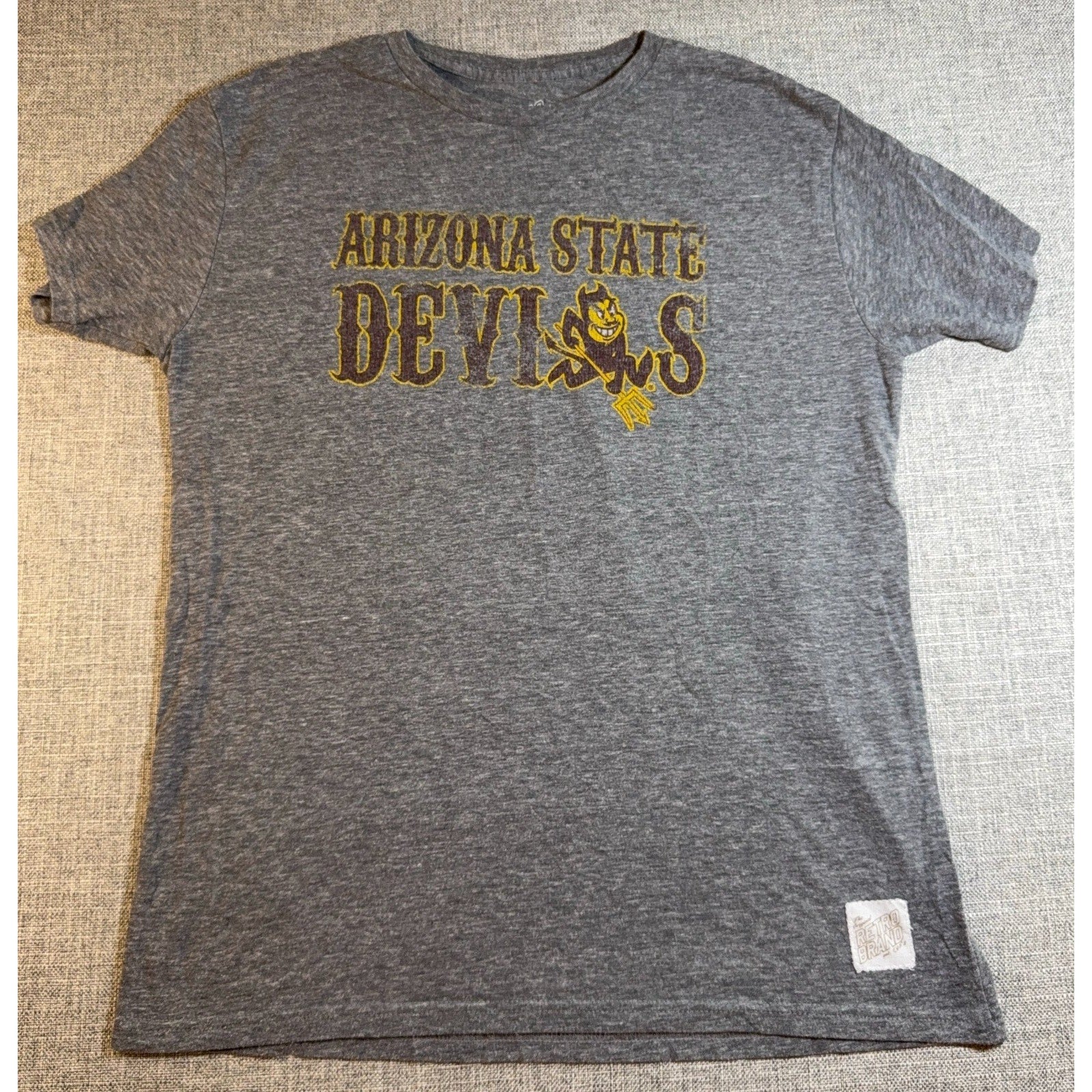 Original Retro Brand Arizona State Sun Devils Shirt Mens L Gray Tri Blend ASU