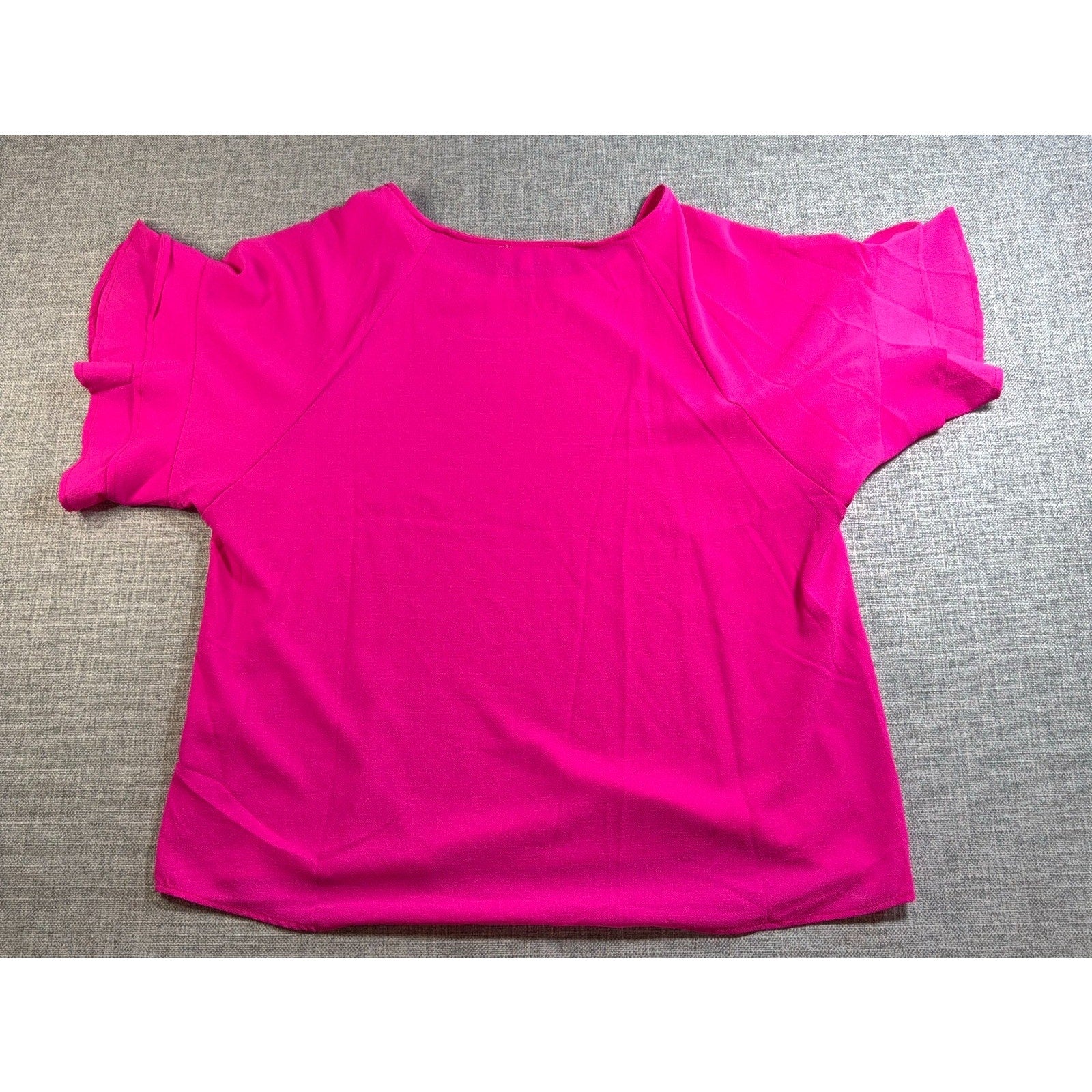 Umgee Women’s Large Hot Pink Blouse Layered Ruffle Bell Sleeve Boho Tunic Top