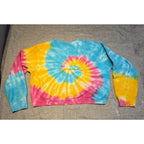 TCU Horned Frogs Sweatshirt Womens Large Tie Dye Crop Pressbox Pullover NCAA