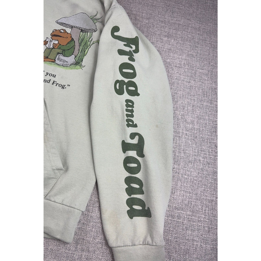 Frog and Toad Hoodie Mens Medium Sage Green Best Friends Graphic Pullover