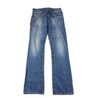 Rock 47 Wrangler Jeans Mens 30x34 Bootcut Y2K Western Thick Stitch Distressed