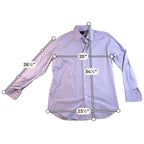 David Donahue Trim Fit Dress Shirt Mens 16.5 34/35 Purple Plaid 100% Cotton