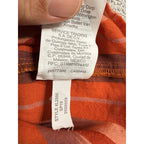 Madewell Women S Boho Stripe Peasant Blouse Orange Red Balloon Sleeve Cotton Top