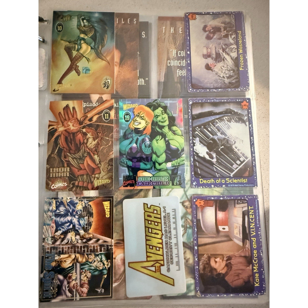 90s Trading Card Lot Marvel Wizard MG Shi Chromium Promos Comic Cards Collection