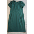 Calvin Klein Dress Womens 14 Green Tulip Sleeve Sheath Career Cocktail Midi