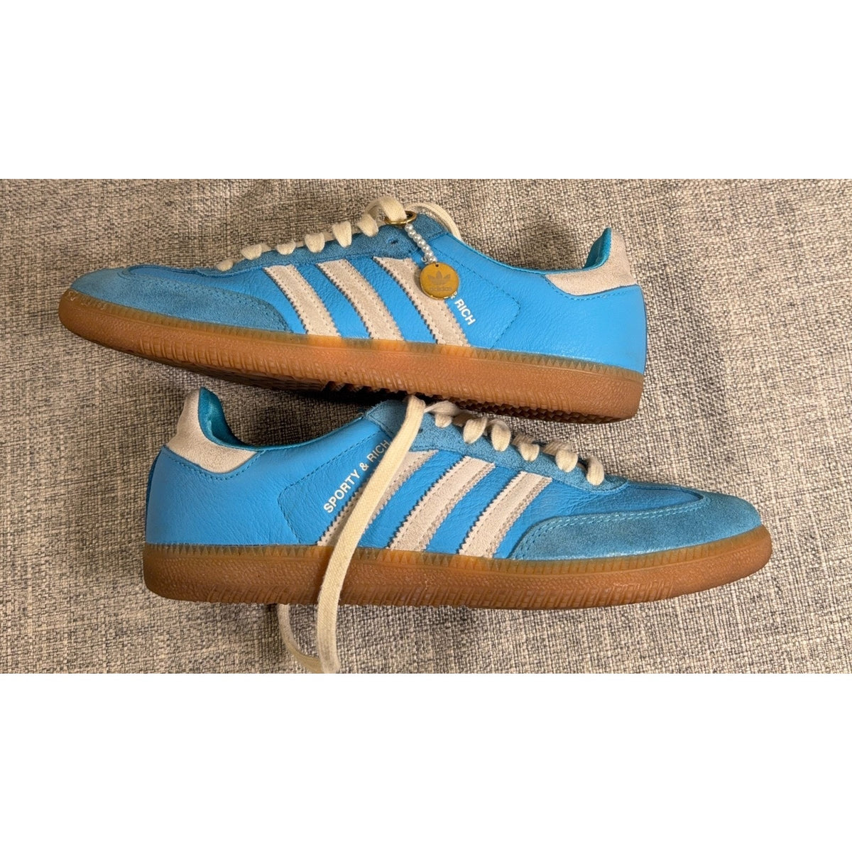 adidas x Sporty & Rich Samba OG Blue Rush IE6975 Men 6.5 Women 7.5