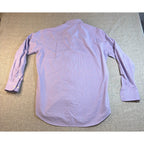 David Donahue Trim Fit Dress Shirt Mens 16.5 34/35 Purple Plaid 100% Cotton