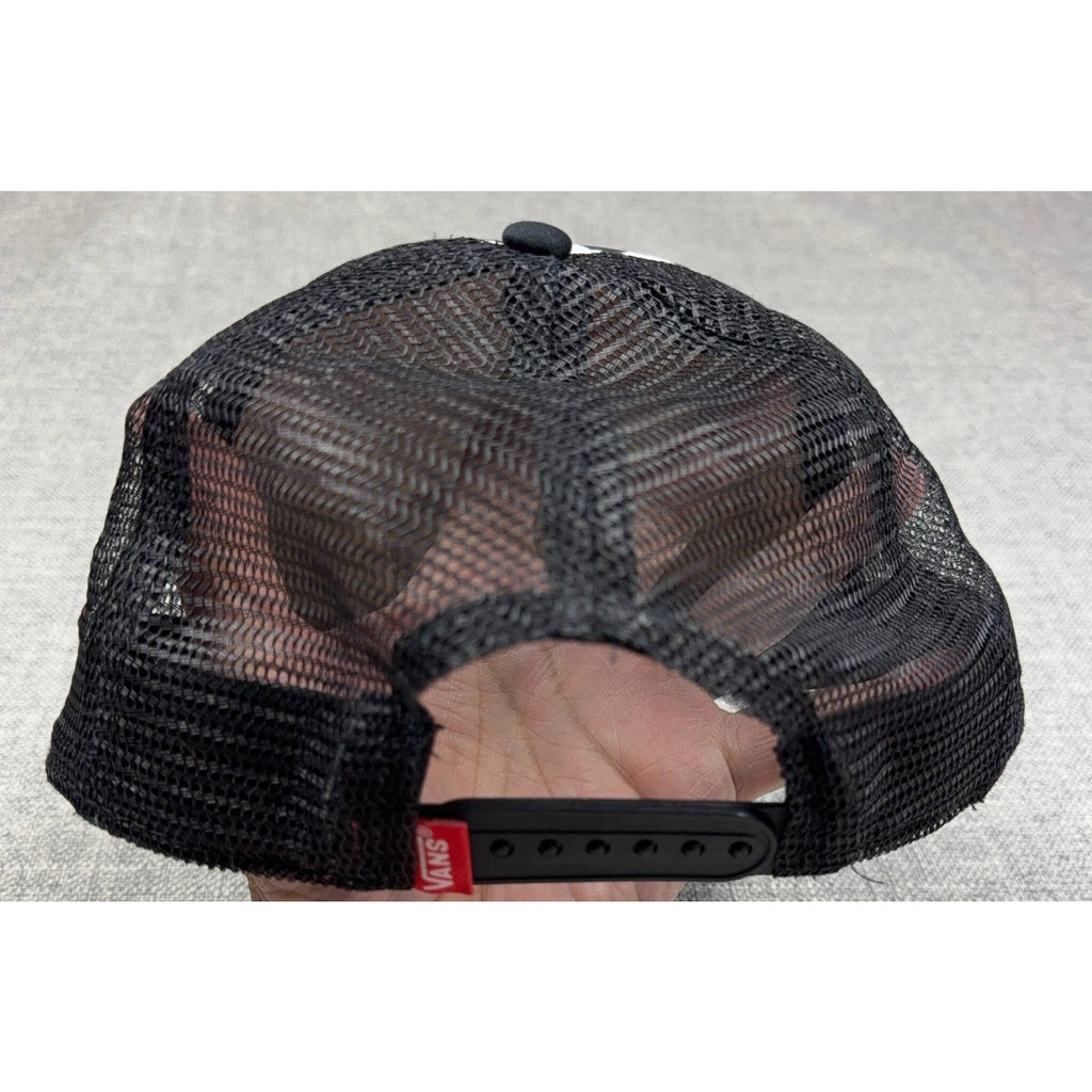 Vans Classic Patch Trucker Hat Checkerboard Black White Red Snapback Cap