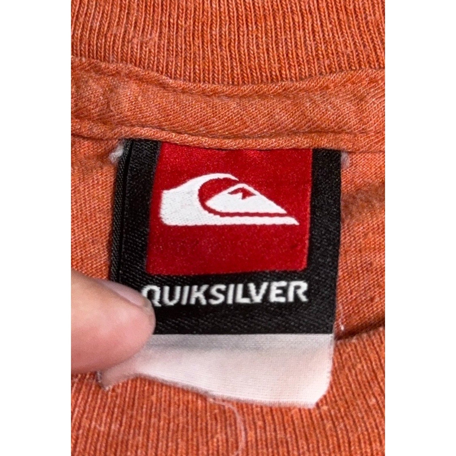 Quiksilver 1969 Wave Graphic T Shirt Mens Medium Orange Surf Skate Double Sided